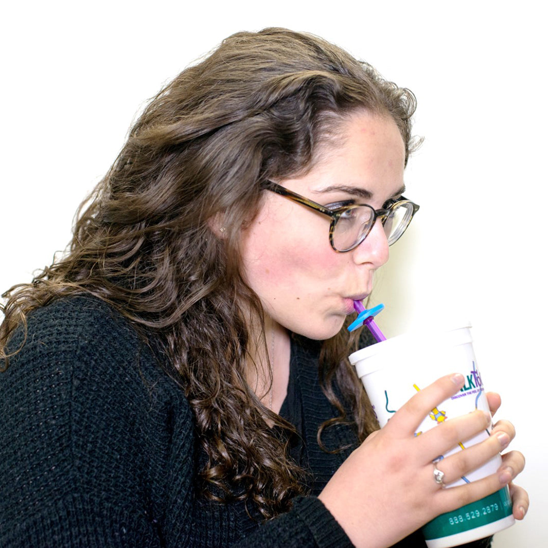 Straw with Blue Lip Block-Talktools