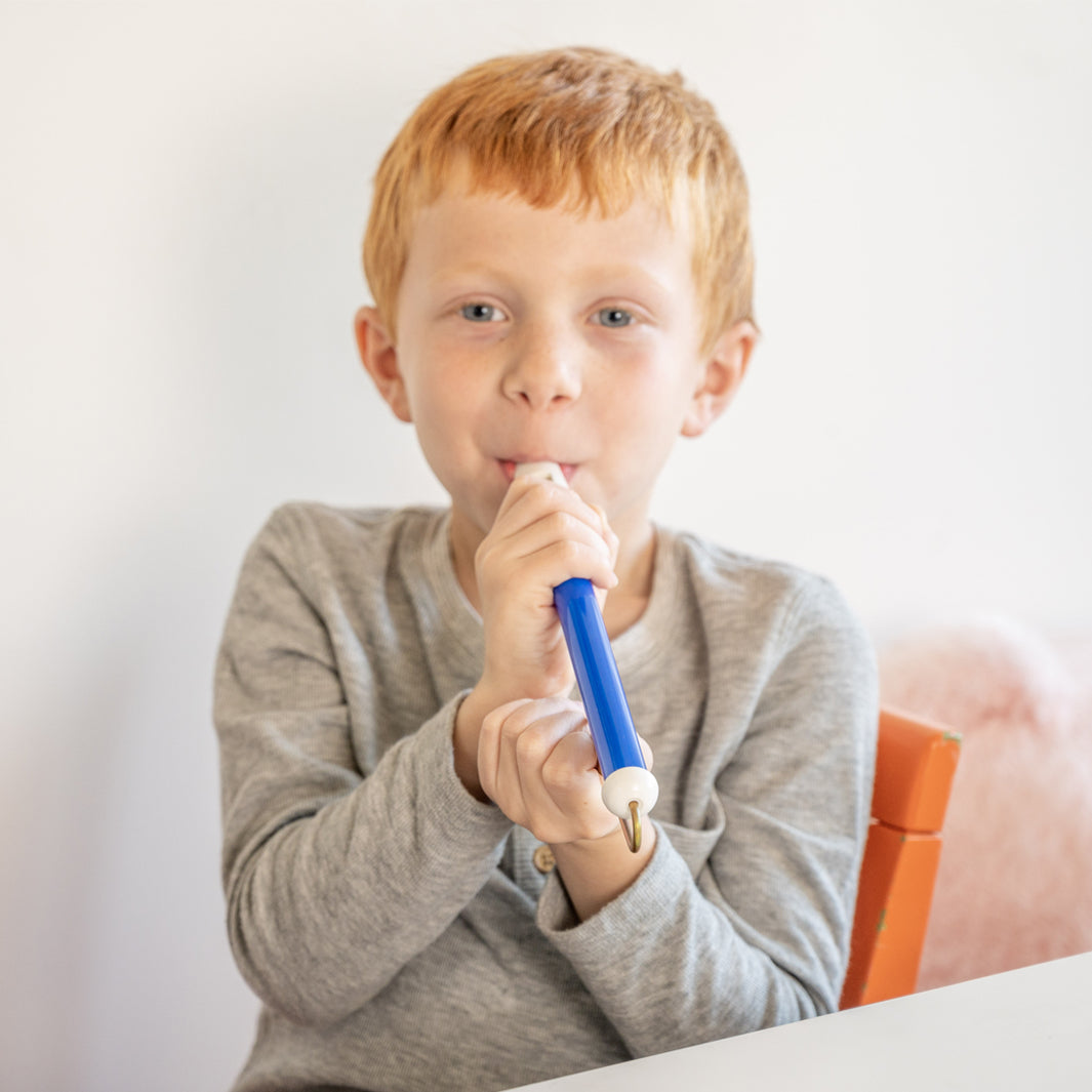 TalkTools Horn #3 - A horn instrument from the TalkTools Horn Hierarchy, intended for speech therapy and oral motor exercises. It represents an intermediate level of difficulty, progressing from the easiest #1 to the most challenging #12